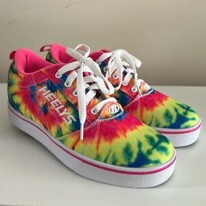 Heelys tie dye Rainbow Pink Wheels Sneakers Women's US 8 EU39